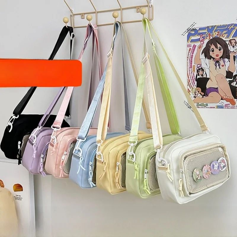 Fashionable Student Universal Single Shoulder Slant Cross Bag Small Snack Quantity Anime Secondary Bubble Transparent Badge P...