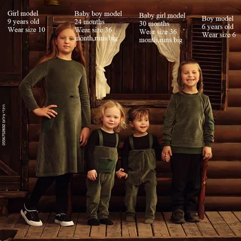 Ensemble en velours avec poche polaire pour enfants, vêtements de famille, haut et barboteuse, porte-jarretelles, vert, élégant, rétrécissement du buste