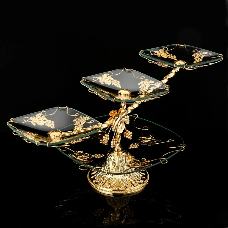 Fruit plate dessert three-layer cake tray basin