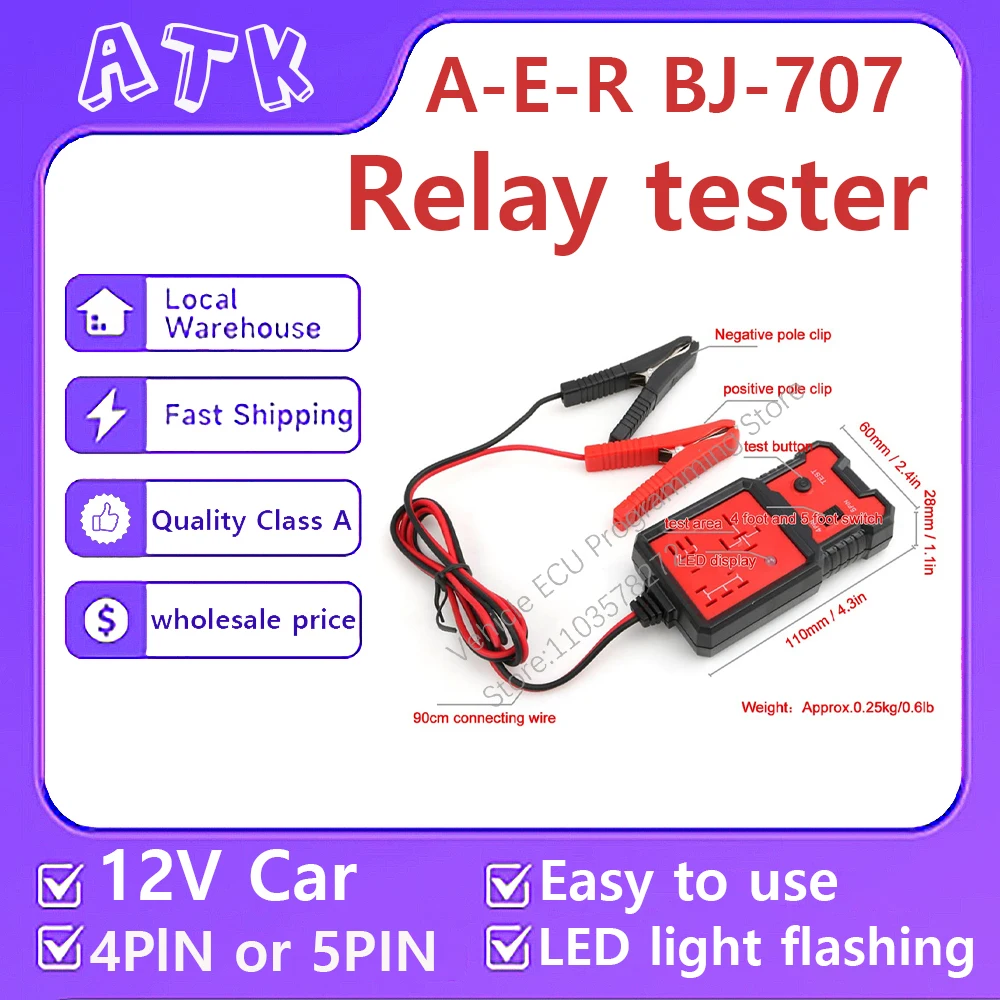 Automotive Relay Tester Diagnostic Instrument 12V24V Universal Four Foot Five Analysis Tester Auto Repair type tester/automotive