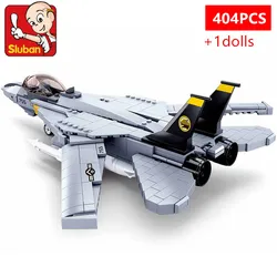 Air Force Military F-14 Tomcat Fighter Bricks Aircraft Plane War EBRC Infantry Fighting Building Blocks Educational Boys Toys