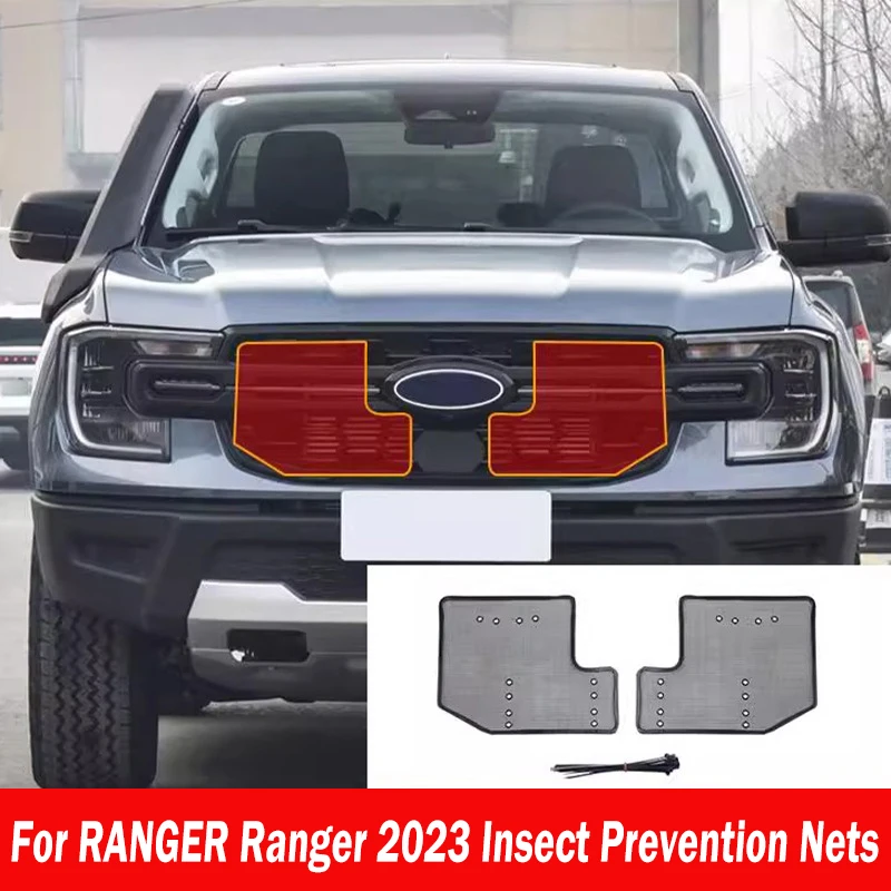

For Ford Ranger XTL Wildtrak 2023 2024 Car Grille Insect Screening Mesh Front Grille Net Cover Modification Accessories