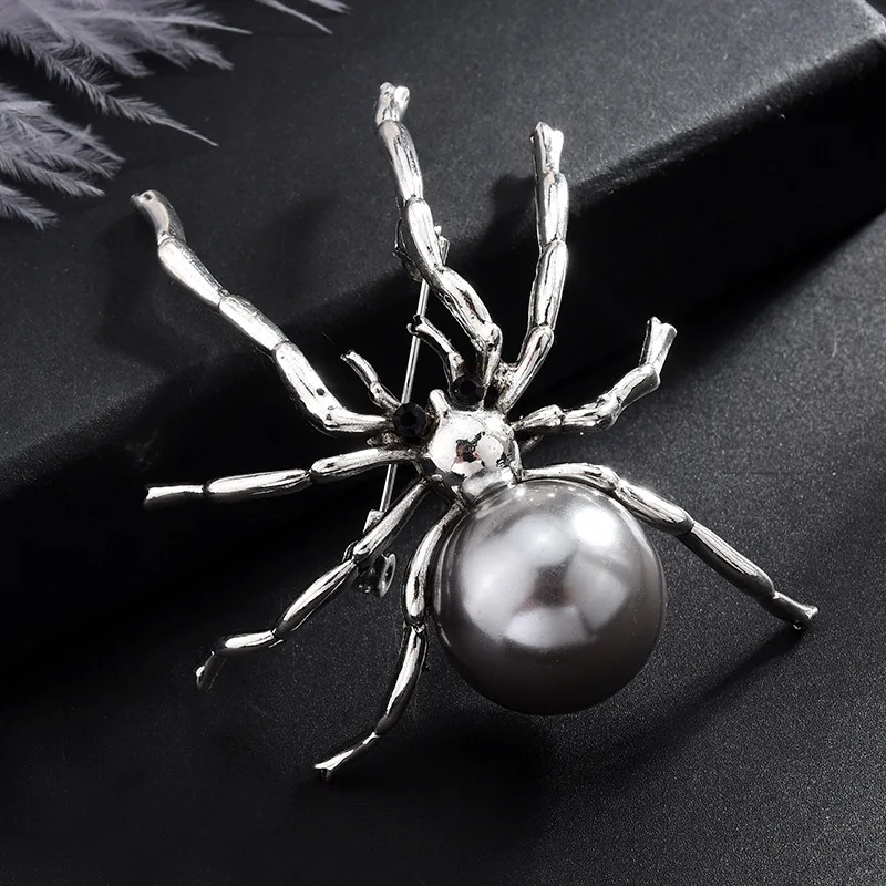 New Vintage Spider Pearl Brooch Pins Korean Fashion Insect Lapel Pins Corsage Badge Jewelry Gifts for Women and Men Accessories image 4