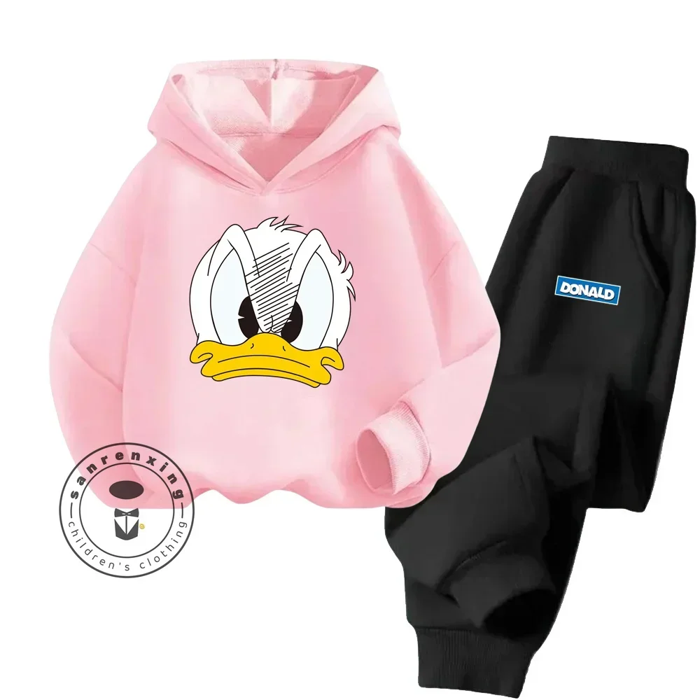 Spring and Fall Fashion Cartoon Donald Duck Pure Cotton Boys and Girls Teenagers Unique Super Good-looking Sweatshirt Tracksuit