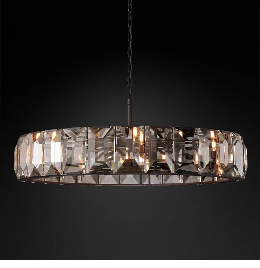 Lampe LED en cristal de designer rétro américain, lampes suspendues, livraison directe, E14