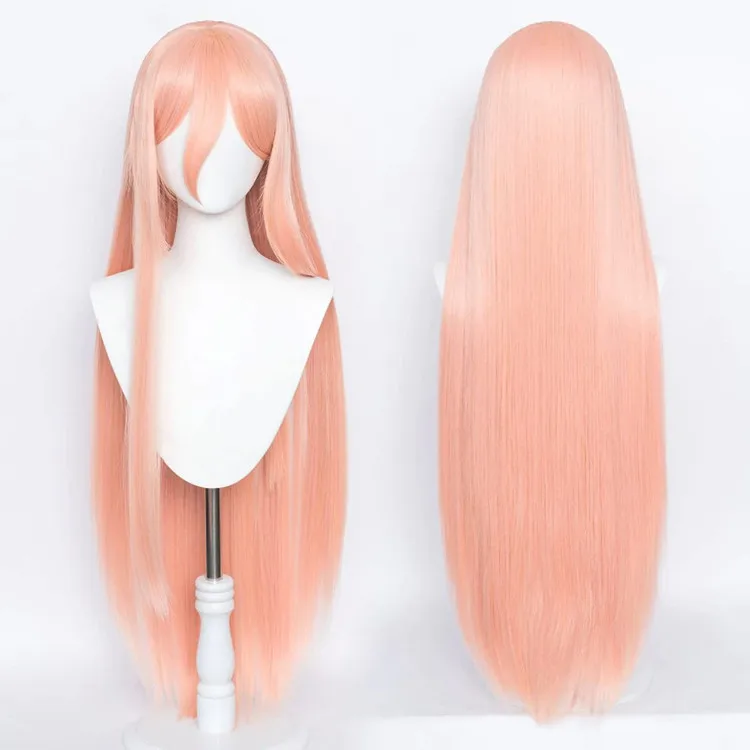 Anime Chainsaw Man Power Wig Cosplay Long Type 2 Color Hair resistente al calore Makima Power parrucche puntelli corna denti parrucca Cap