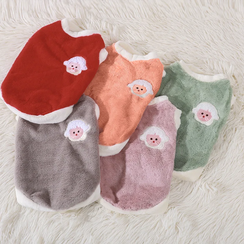 

Cute Cat Clothes Winter Warm Plush Harness Vest Cozy Fleece Pet Vest Puppy Clothing Small Dog Sweater Pet Costume Fashion