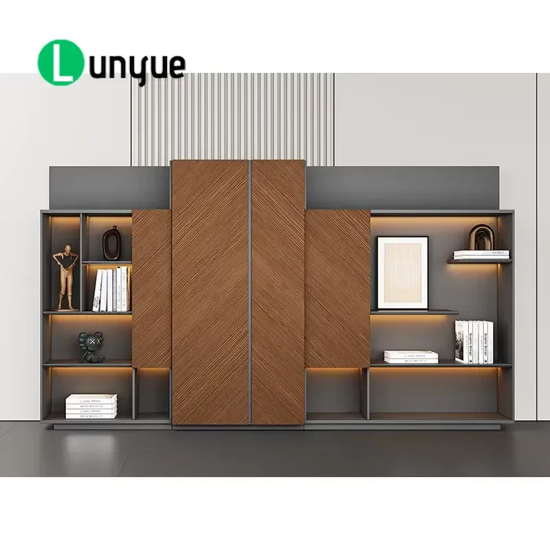 Modern Wooden Office File Cabinet Modular Storage Locker Display Shelf High Quality Furniture for Home Business Organization