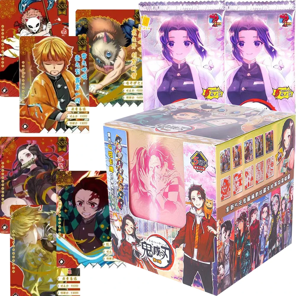 

Popular Anime Demon Slayer Collection Cards Agatsuma Zenitsu Kamado Tanjirou Cool Hot-blooded Battle SSR Cards Fans Toys Gifts