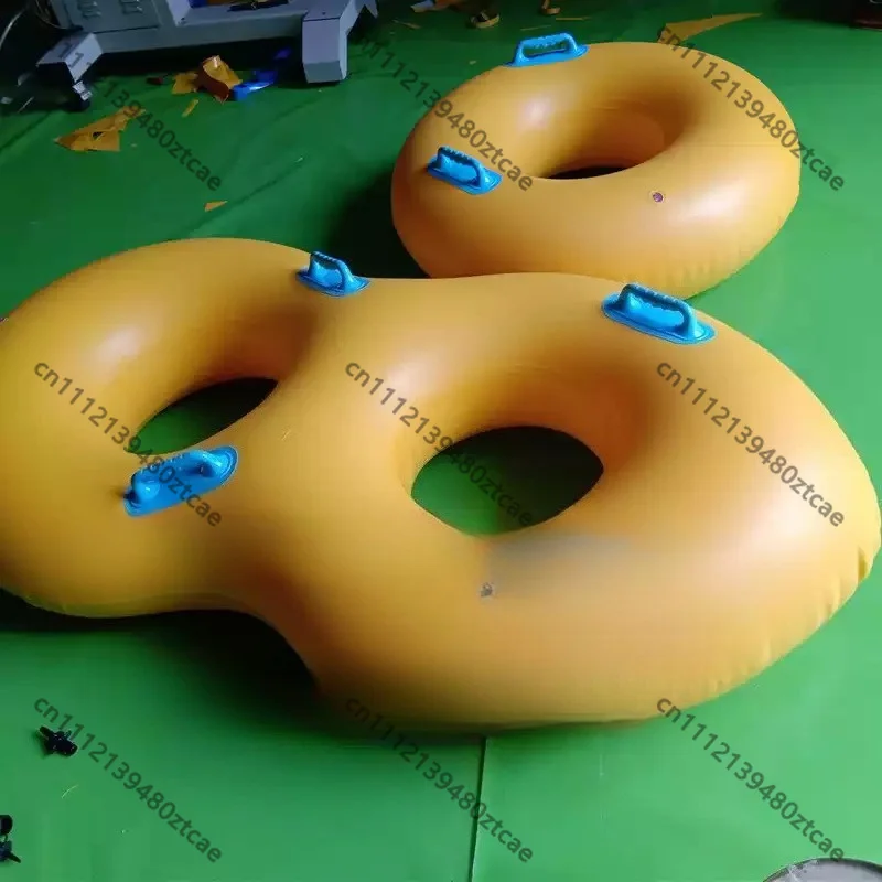 :Water Park Inflatable Double Water Slide Tube 2‑Person Swimming Ring Figure 8 Inflatable Raft for City Water Slide