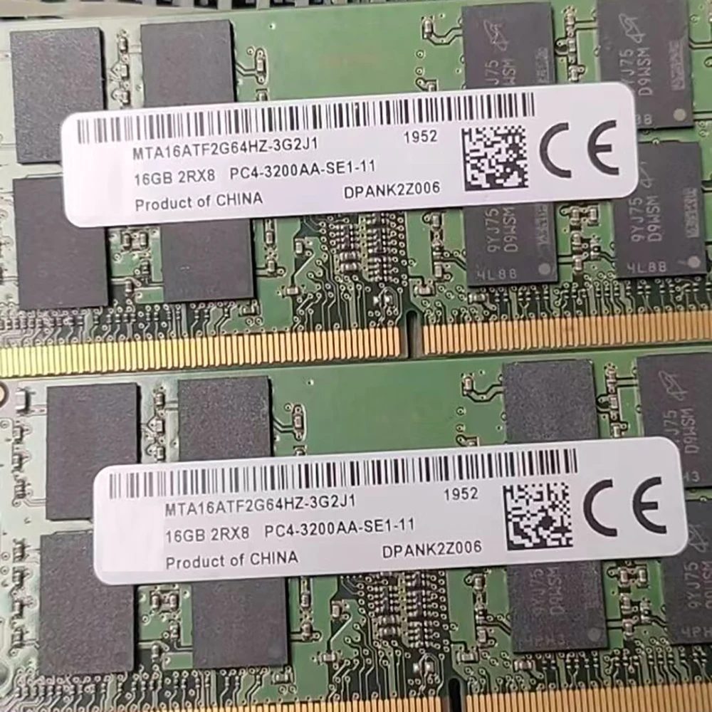 

1Pcs For MT RAM 16G 16GB 2RX8 DDR4 3200 Notebook Memory MTA16ATF2G64HZ-3G2J1