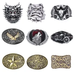 Hebilla de cinturón de aleación de Metal para hombre, hebilla de cinturón de vaquero occidental, nuevo diseño de lujo, Retro, clásico, Unisex, 1 pieza