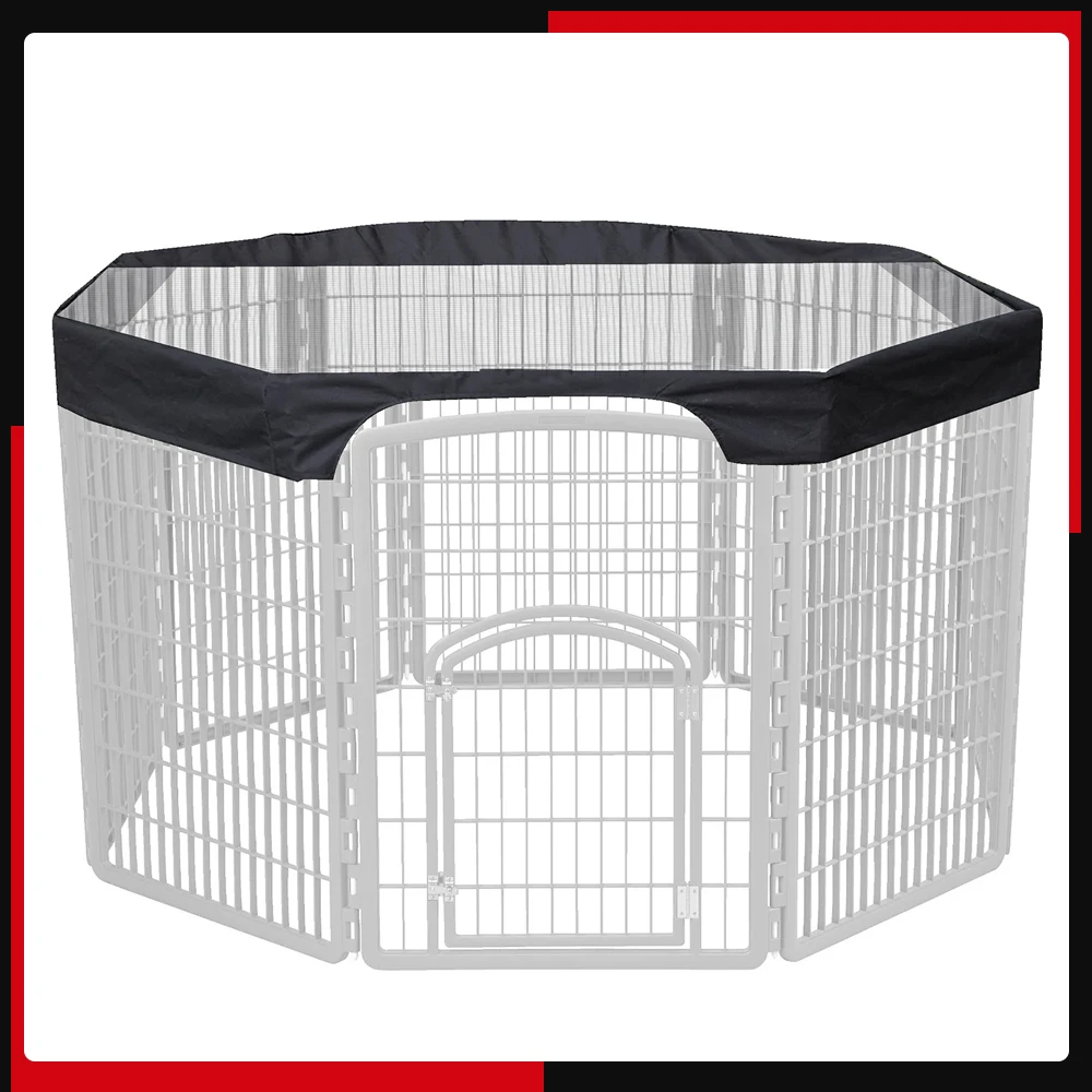 24 Inch Pet Playpen Cover Octagonal Pet Fence Mesh Cover Dog Playpen Sun Protection Shade Cover Waterproof Top Cover