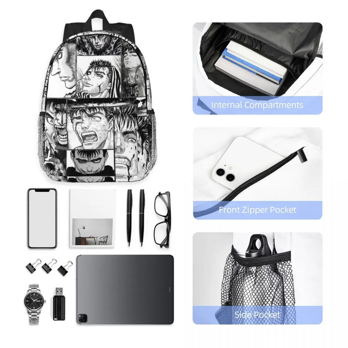 Berserk التضحية علامة شيطان السيف وحقيبة الظهر السحرية رائجة البيع Daypack بنين بنات BookBag حقائب كتف للرجال والنساء حقيبة مدرسية