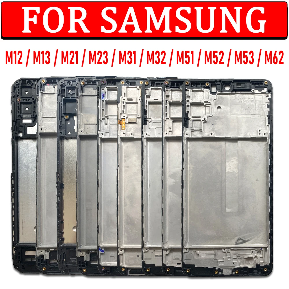 NEW Middle Frame Housing For Samsung M12 M13 M21 M23 M31 M32 M51 M52 M53 M62 Rear Middle Frame LCD Front Bezel Cover Parts