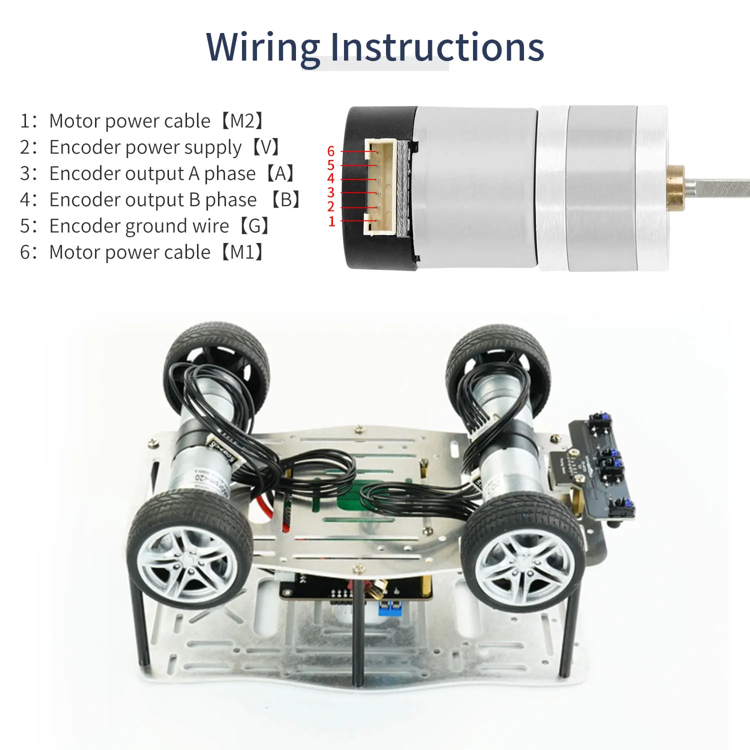 DIY DC Motor with Encoder Speed Measurement Metal Geared High Torque Gear Box 310 Motor 450rpm for Self Balancing Car Robotics