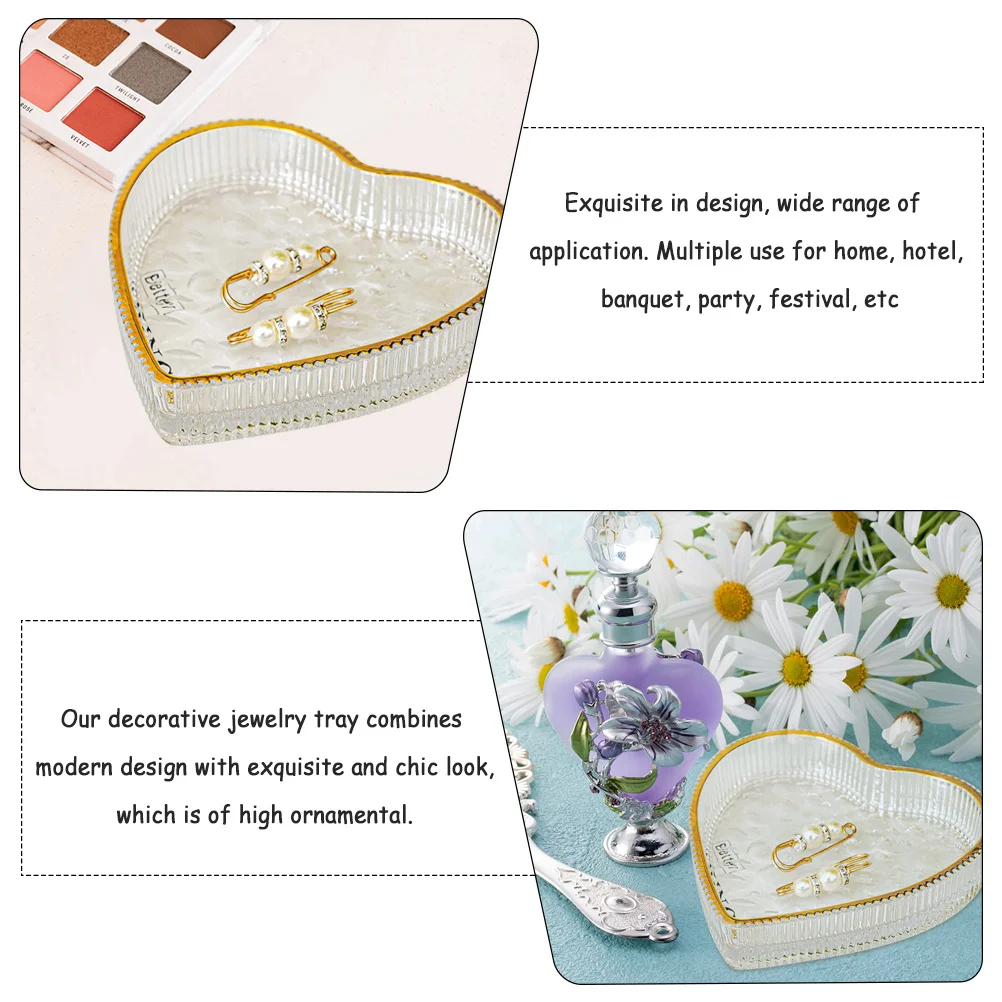 

Decorative Heart Shaped Jewelry Storage Tray Plate for Home Jewelry Display Ring Holder Desktop Ornament Desktop Ornament