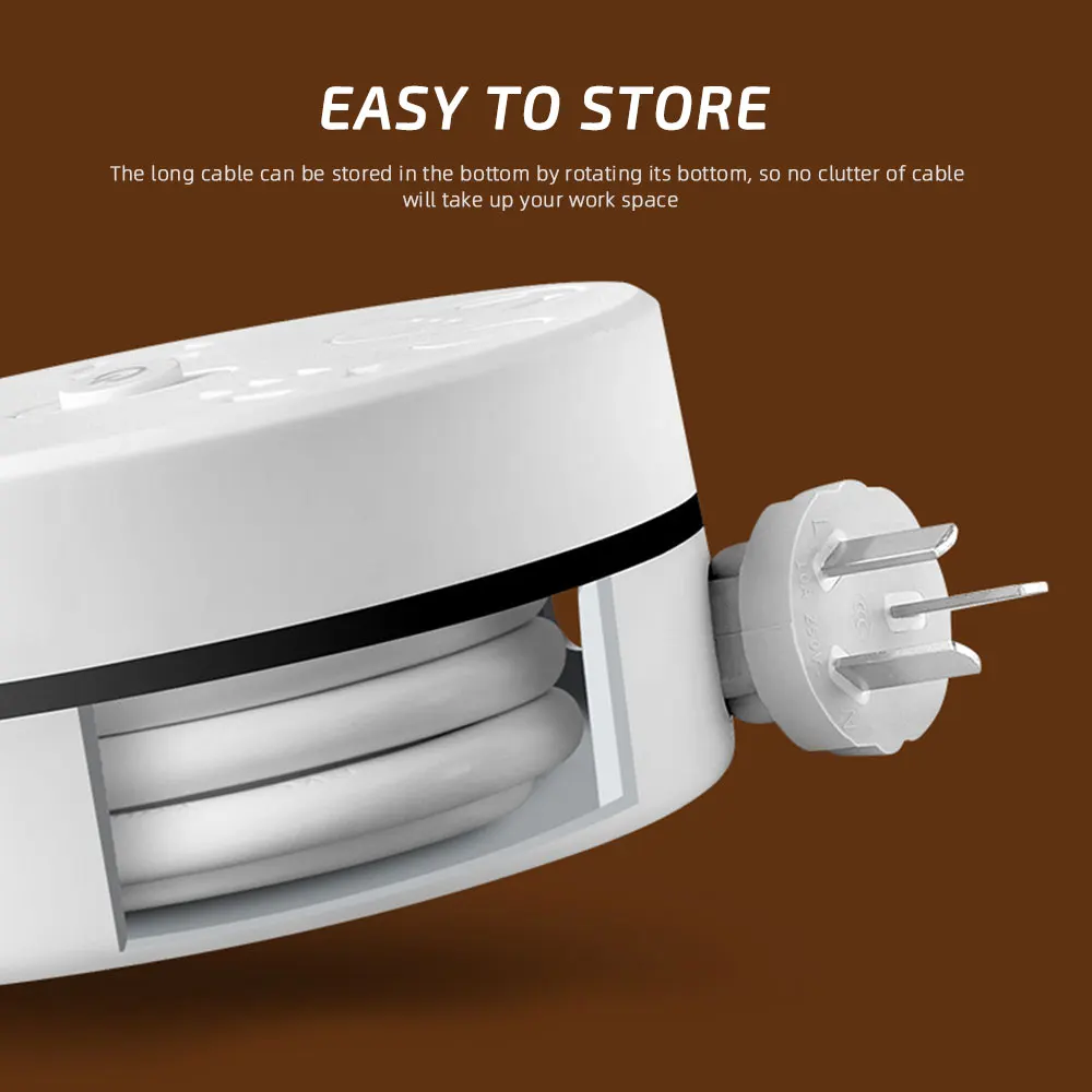 다기능 소켓 전원 보드, 1.8m 케이블, C타입 및 듀얼 USB 포트, 고속 충전 소켓 충전기 라인 보드, 10A, 220V, 2500W