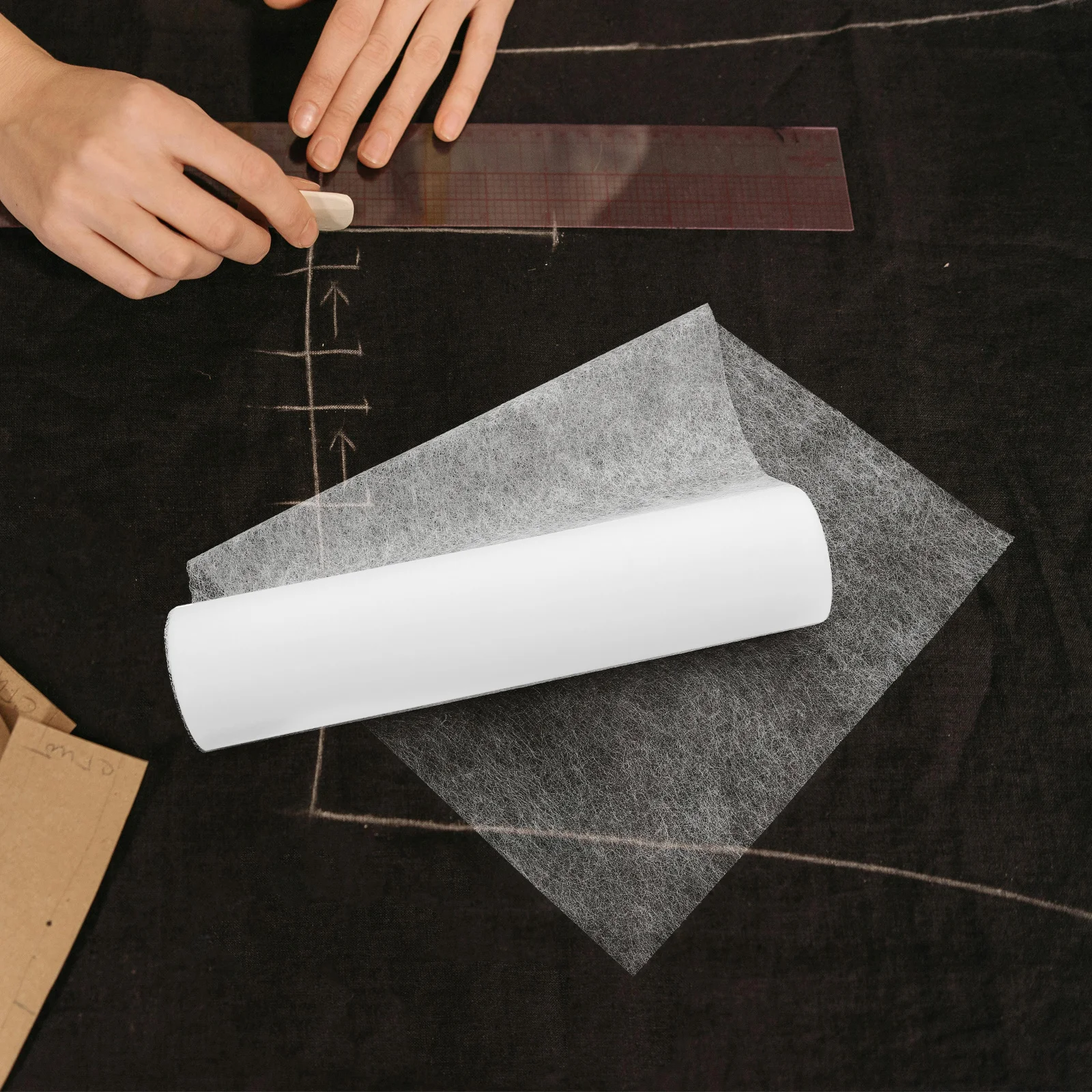 

1 Yard Double Sided Fusible Interfacing White Non-Woven Sewing Stabilizer for Garment Crafting Quilting Iron-on Bonding Supply