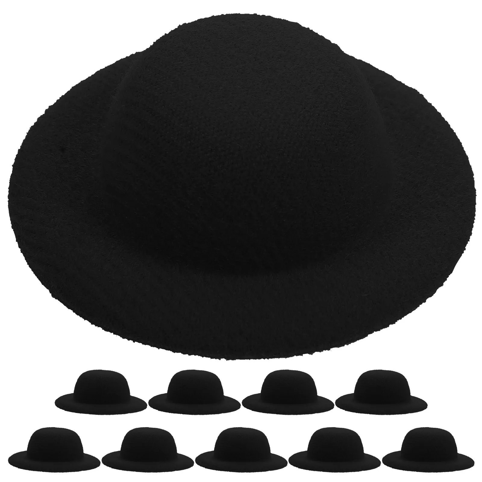 10Pcs Craft Hat Mini House Weaving Hat Ornament for DIY Decoration Small Decor Accessory Home Garden Party Theme Use