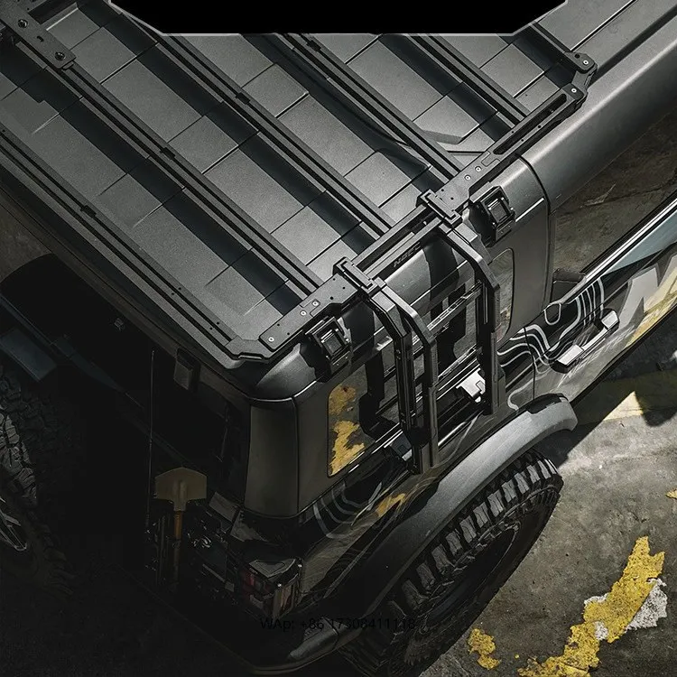 Complete Roof Rack Side Ladder Combo Set for SUV Truck Van Off Road Expedition Cargo and Climbing Access