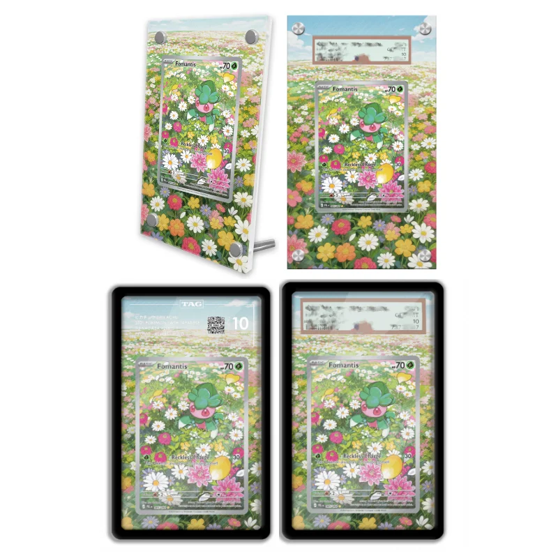 display-de-arte-anime-para-pokemon-fomantis-jogos-de-anime-pitch-black-estojo-protetor-de-acrilico-para-expansao-de-arte-chaveiro-brinquedos-de-nivel-de-avaliacao