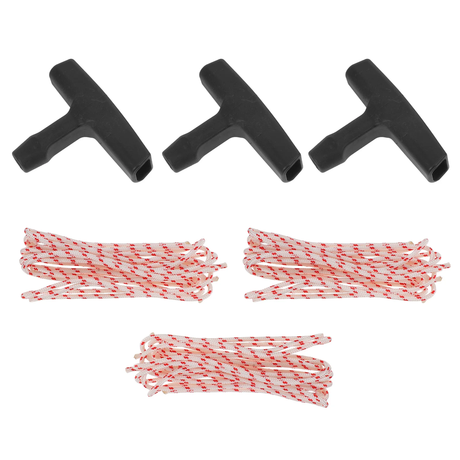

3 Sets Lawn Mower Pull 4Mm Nylon Starter Replacement Kit Handle For Chainsaw Leaf Blower Tools Durable High Load