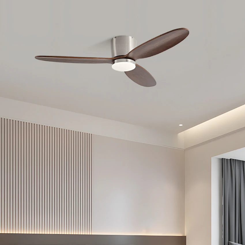 FUMANJIA 36/42/48/52 Inch Ceiling Fan with Light - 3 Solid Wood Blades, DC Motor & Tri-Color Lighting, Remote Control Included