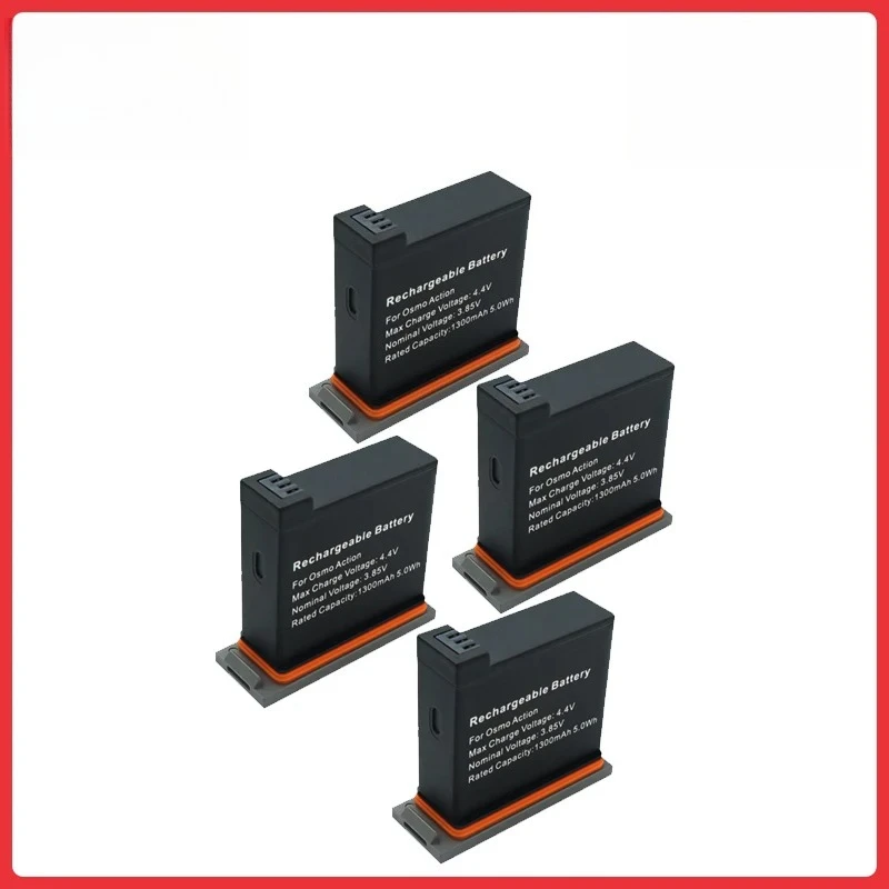 

4Pcs Batteries For DJI Osmo Action Camera Battery 1300mAh For DJI Osmo Action Camera