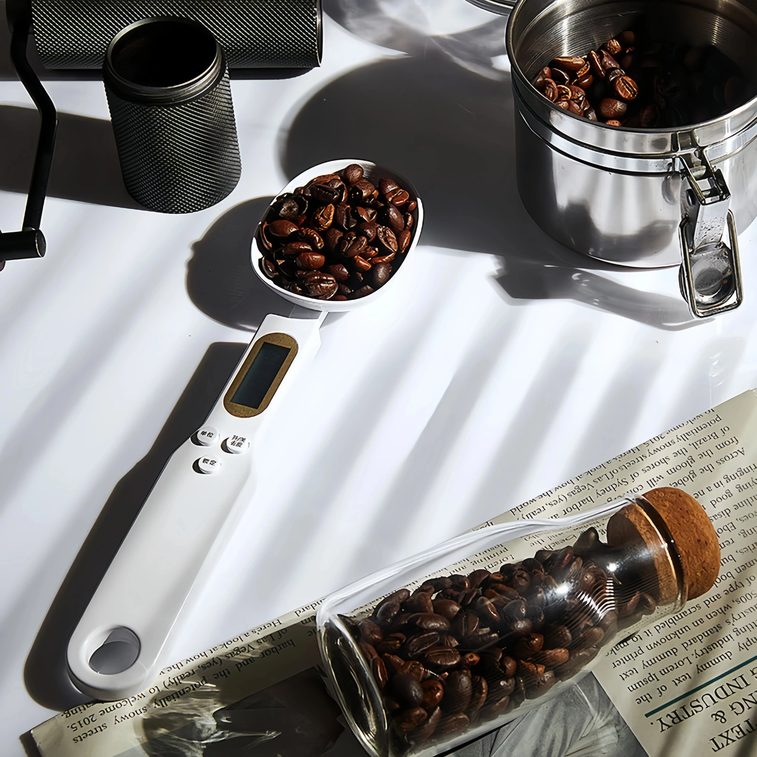 Weighing spoon scale, household kitchen tool, LCD electronic measuring scale, 0.1-500g weighing tool, LCD digital