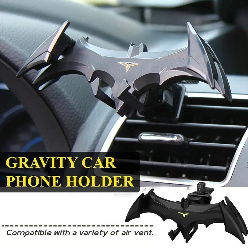 Bat-shaped Gravity Buckle Type Car Phone Holder Air Outlet Navigation Support Frame Suitable For All 4-6.5 Inch Devices