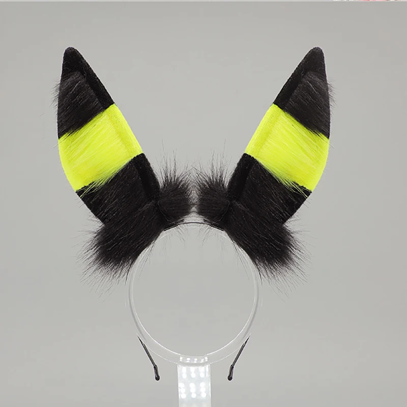 Anime Japanese Fox Ear Plush Tail Headwear Faux Fur Tail Headband Women Lolita Animal Noctali Cosplay Halloween Party XMAS Props view 3