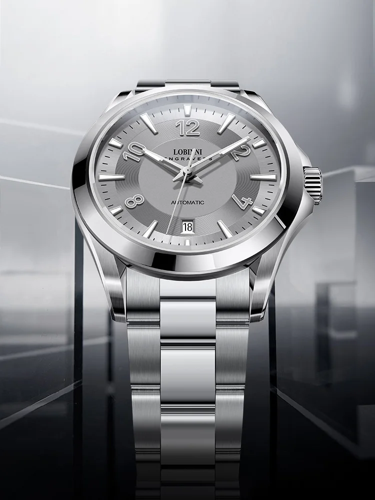 جديد LOBINNI ساعة رجالية العلامة التجارية الفاخرة 41.5 مللي متر ساعة اليد الميكانيكية التلقائية 50 مقاوم للماء الياقوت مضيئة تاريخ ميوتا 8215