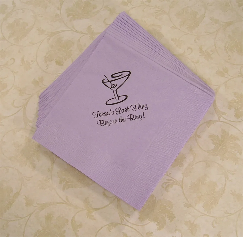 50PCS Bachelorette Party napkins wedding shower personalized wedding napkins cocktail napkins martini napkins beverage and lunch