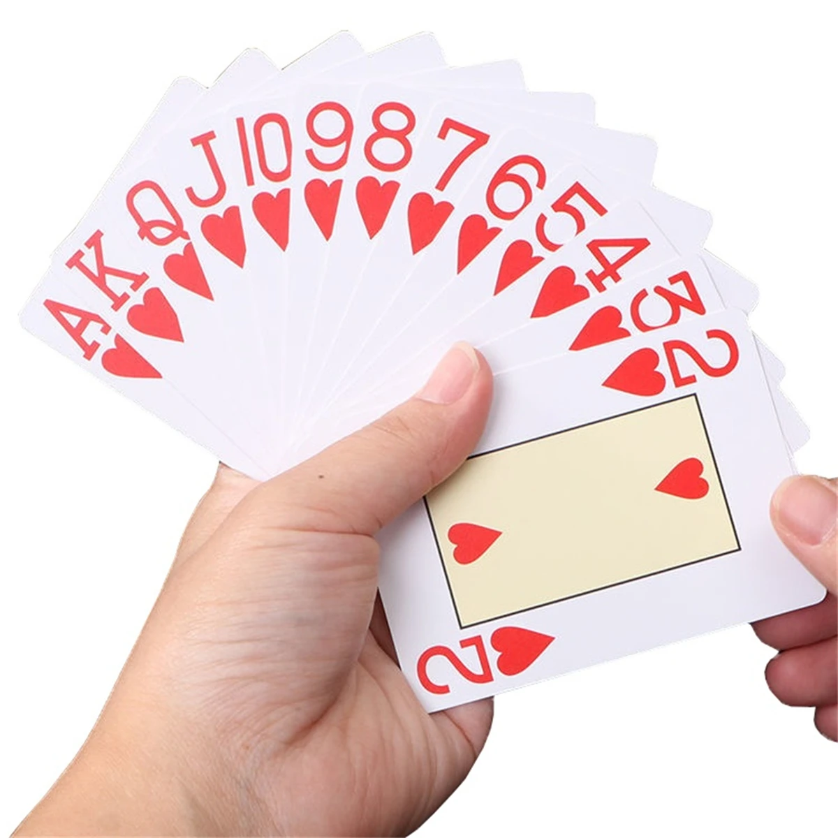 55PCS New Deck of Cards PVC Scrub Waterproof Playing Cards, Big Character Plastic Texas Hold\'em Poker Set In Case Table Game