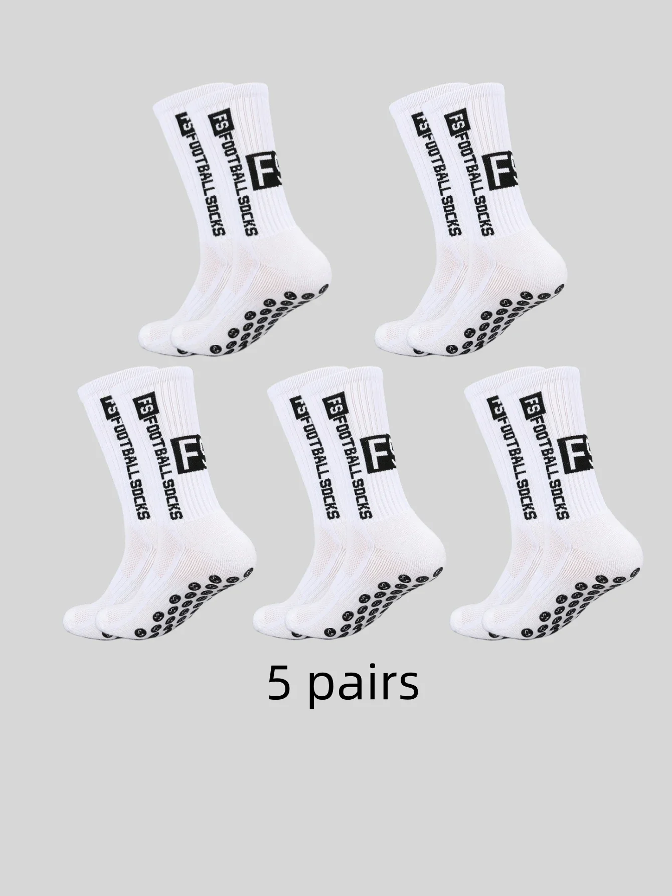 5 pairs of multi-color adhesive dots for anti slip, sweat absorption, and odor prevention FS football socks and sports socks