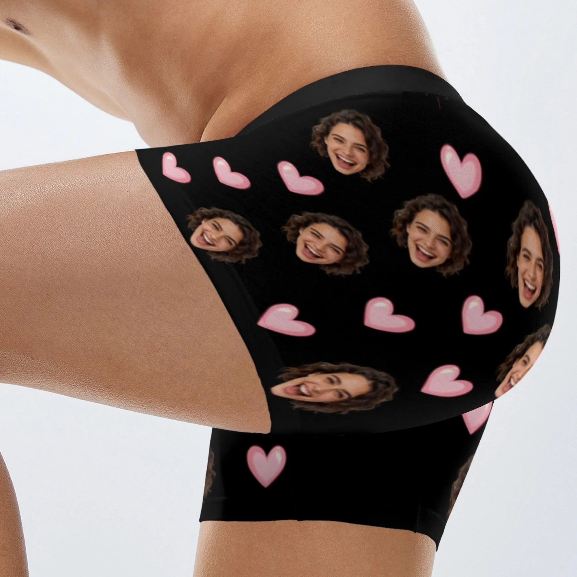 Personalized Face Photo Underwear Custom Heart Boxer Briefs Custom Men Valentine's Day Gift For Husband Anniversary view 3
