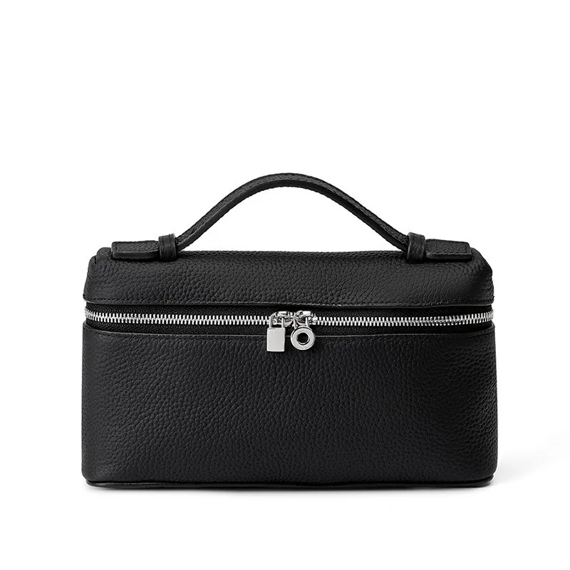 2026 New Designer Top-Grain Pebbled Leather Box Vanity Mini Handbag Crossbody Shoulder Bag