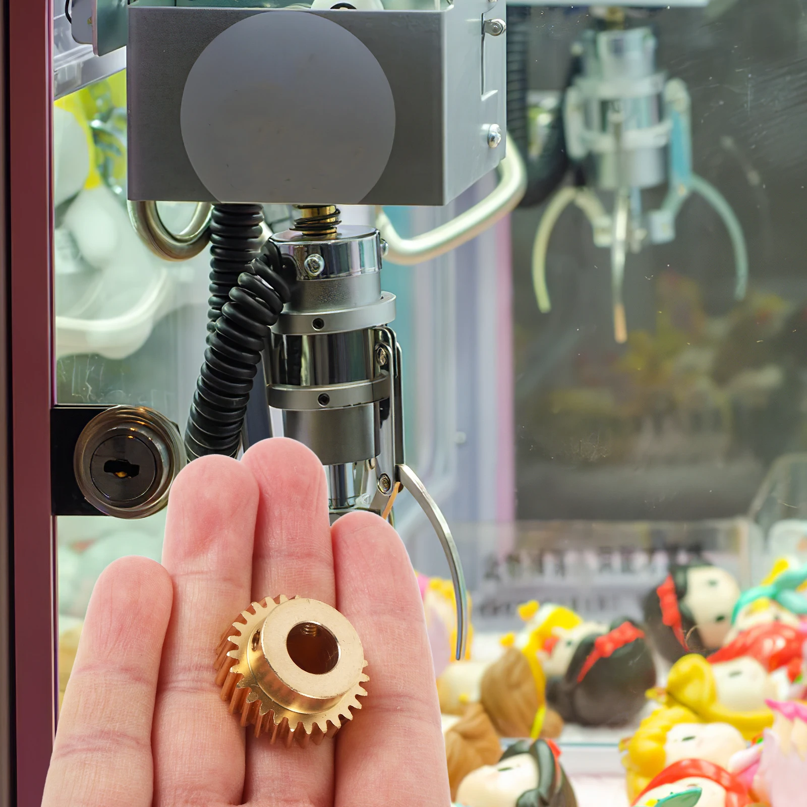 

Dual Hole Flat Tooth Metal Claw Replacement Part Compatible Vending Machines Durable Motor Set Repair Tools Claw Machine Gear