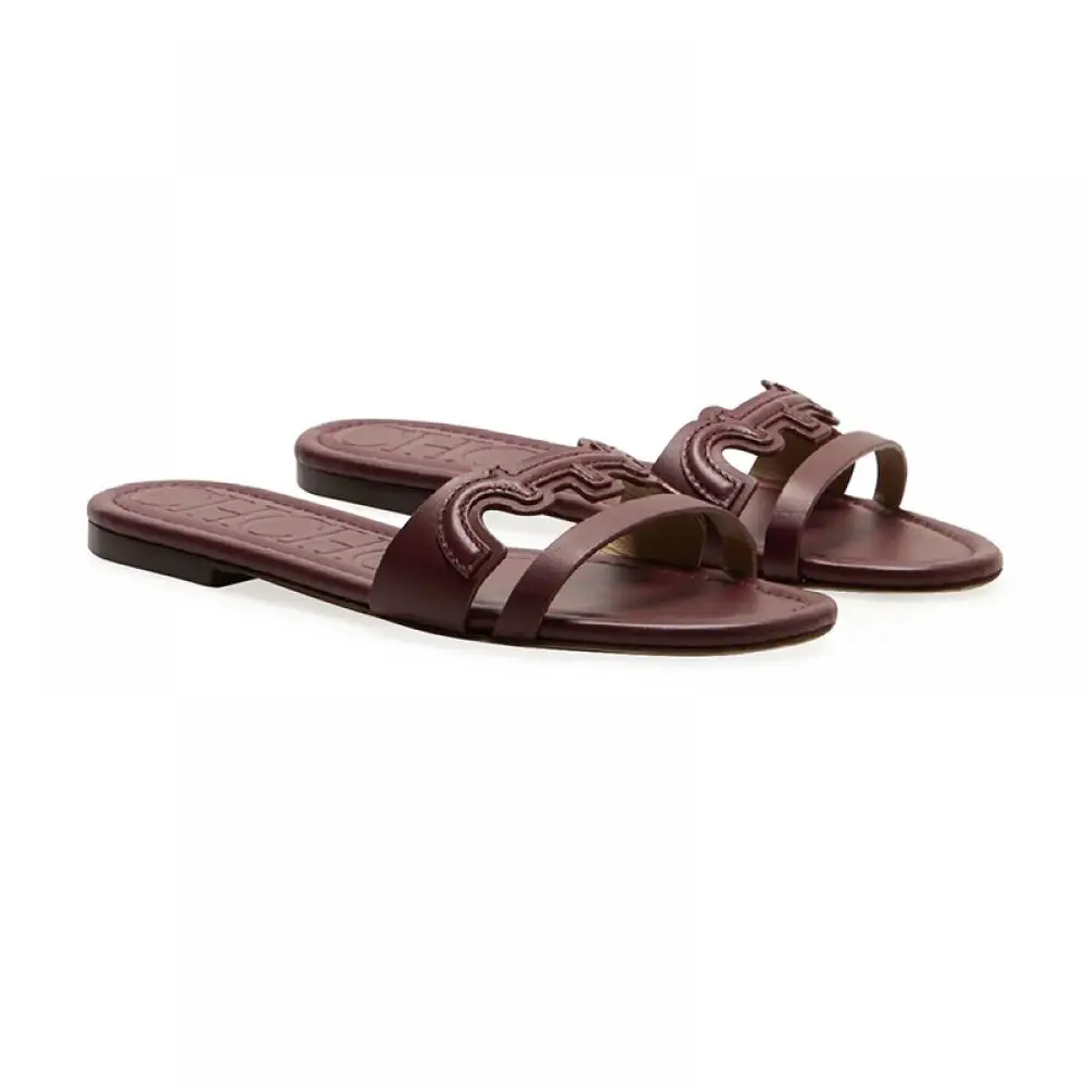 CH Women's Shoes Luxury Brand 2024 Summer New CH Fashion Elegant French Slippers One-piece Design Commuter Flat Simple High-end