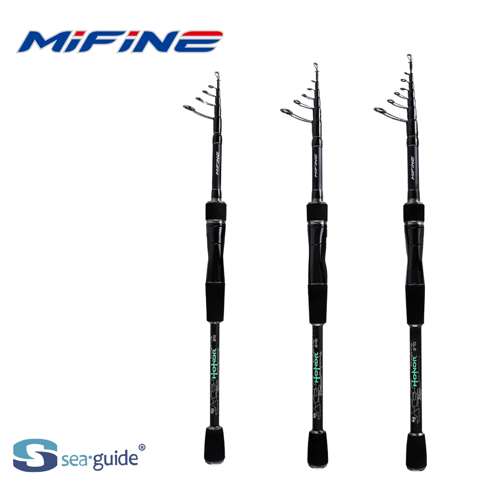 

Удочки телескопические спиннинговые MIFINE HONOR, карбон 24T, 2.1м, 2.4м, 2.7м, для приманок 3-18г/6-27г/10-45г, портативные, для ловли на морских скалах