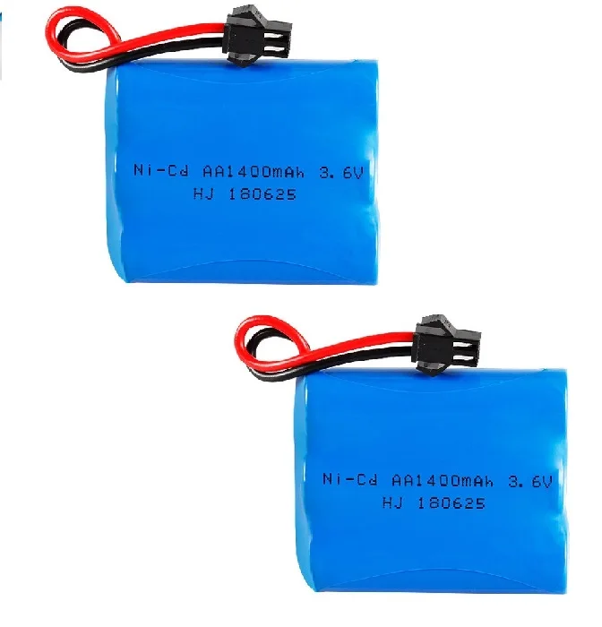 3.6V 1400mah NiCD Battery AA 3.6V Battery Pack For RC Toy Car GUN TANK Trucks Trains Boats 2pcs/lot