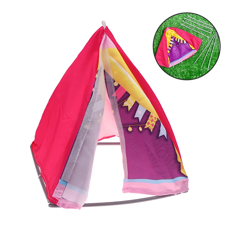 1/12 Dollhouse Simulation Camping Tent Model Doll Home Outdoor Scene Decoration Dolls House Accessories Kid Pretend Play Toys