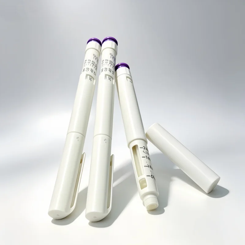 300 Units Capacity Disposable Insulin Injector Pen 10 Pack White Body Purple Knob Easy Dose Adjustment No Needle Included