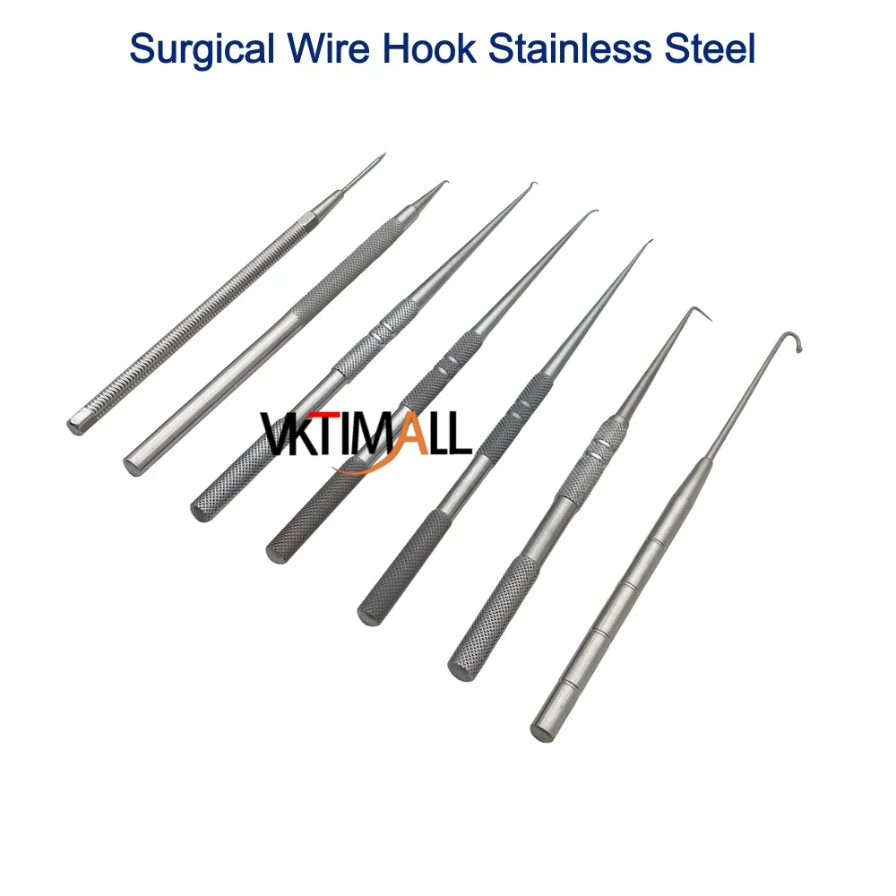 VKTIMALL Skin Hooks Pointed/Blunt Tip Double Eyelid Tool Suture Hook Plastic Surgery Instruments
