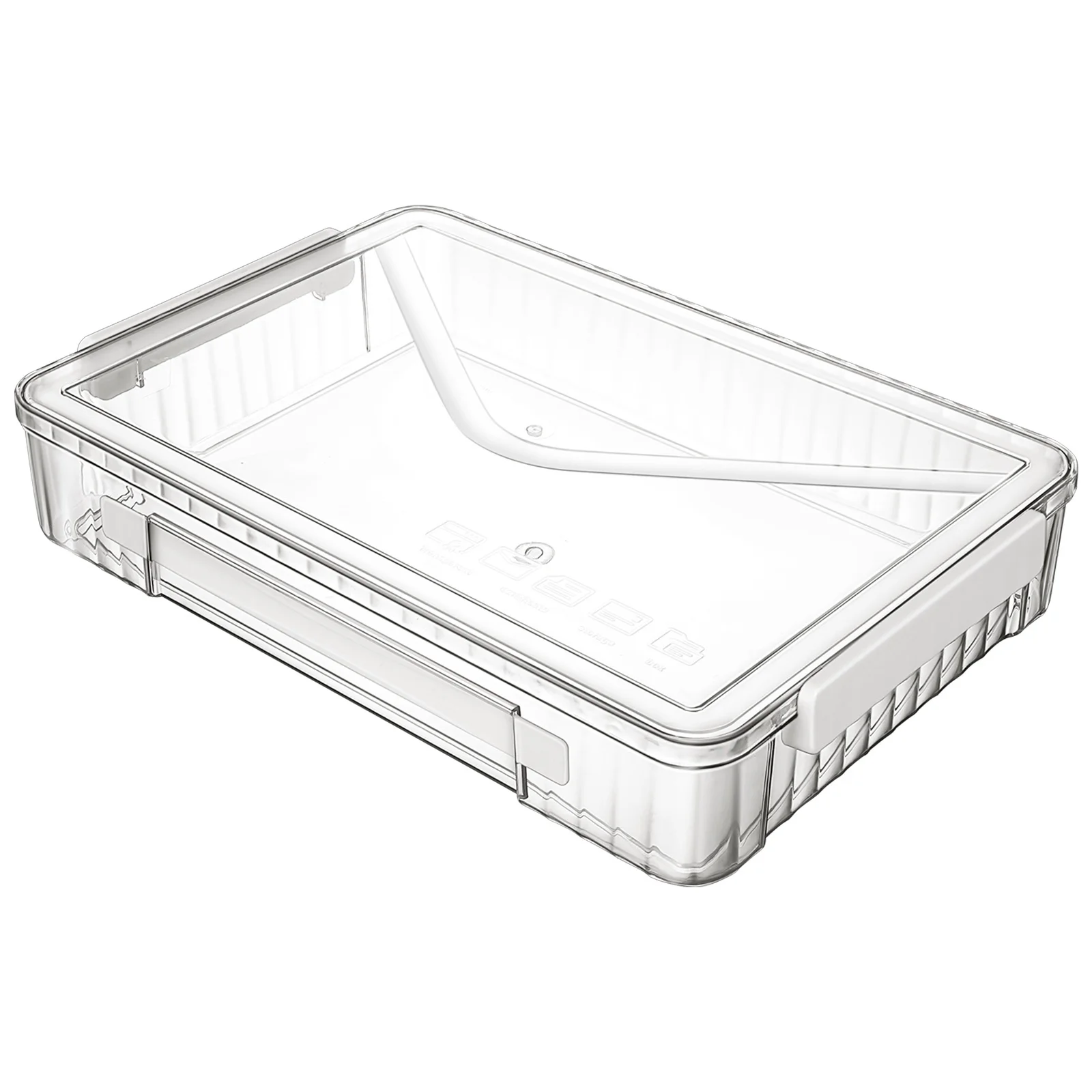 Large Capacity Transparent File Box Plastic Document Storage Organizer Magazine Portable Storage Box Document Case