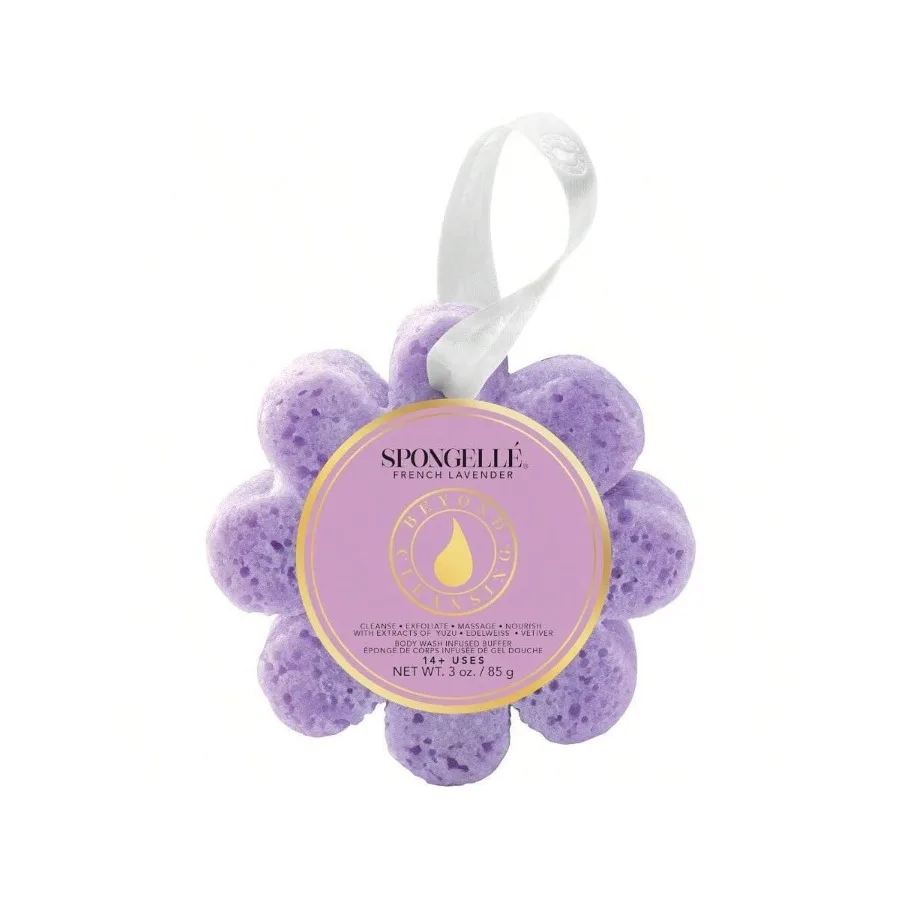 

【New style】XAPY Ongelle French Lavender Wild Flower Buffer Body Scrubber Bath And Shower Loofah For Wen Eolia With Body Wash In