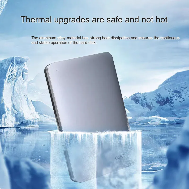 UGREEN 70498 CM300 2.5 Inch SATA HDD Enclosure USB 3.0 External Hard Drive Case with USB-A and USB-C Cables