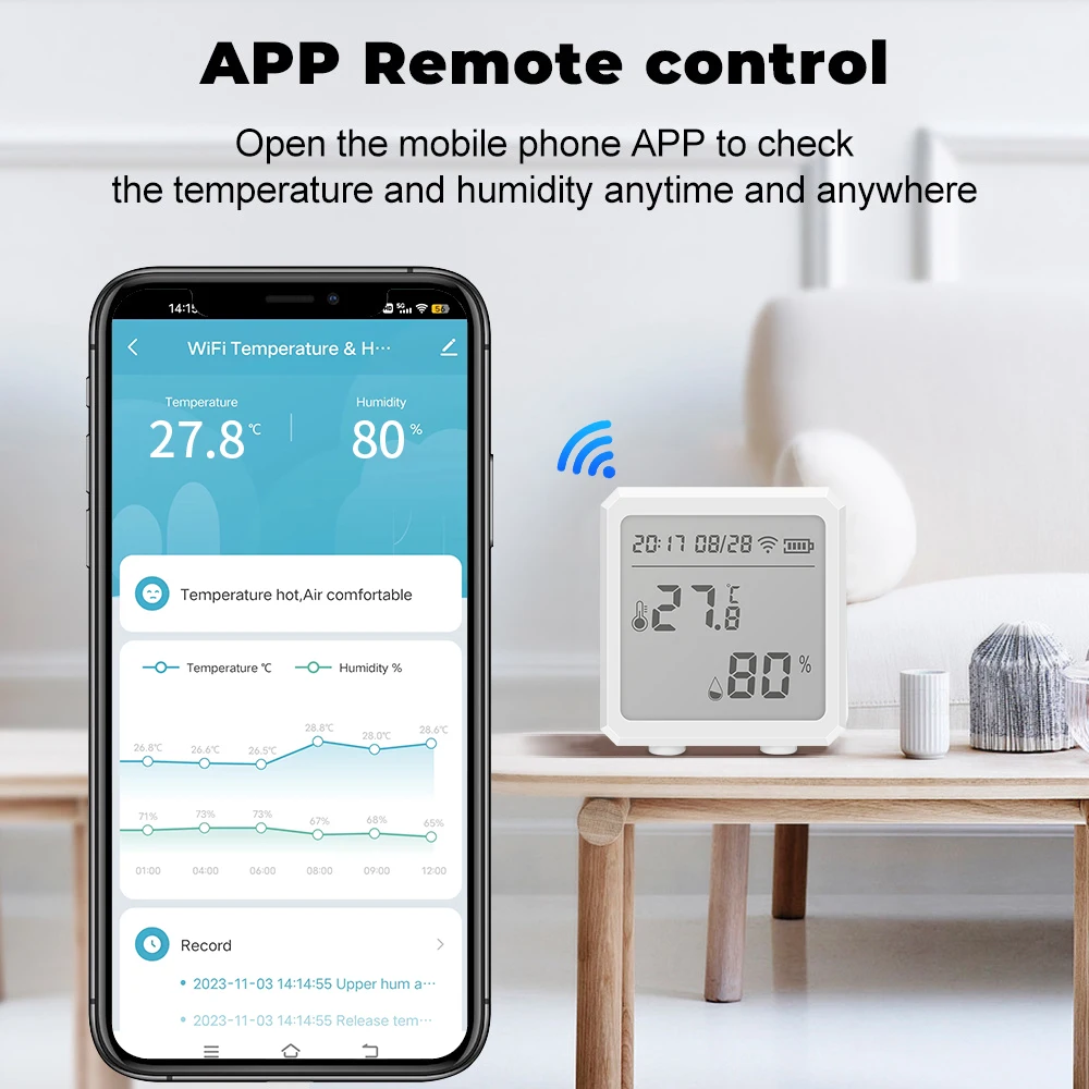 Tuya WiFi Temperature Humidity Sensor LCD Indoor Thermometer Hygrometer Smart Life App Monitor 2.4GHz