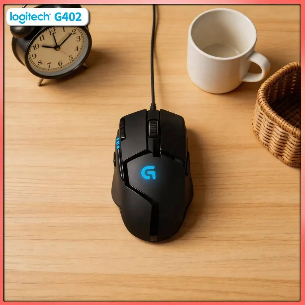 Professional Logitech G402 Gaming Mouse 8 Programmable Buttons 500+ IPS Anti-Slip for Competitive Gaming Play